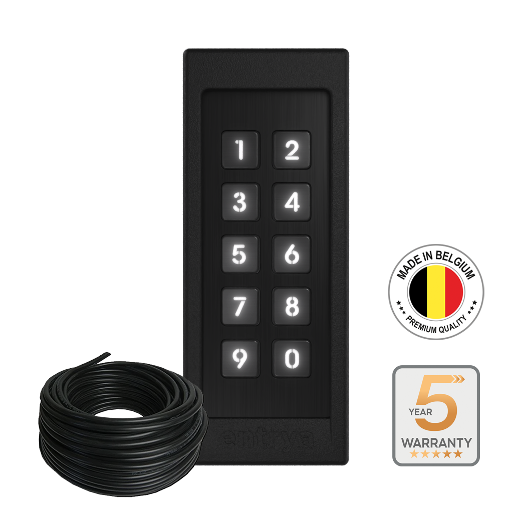 Est4 Keypad Entrya ES4-KPB kit with black surface-mounted keypad – Zenderservice